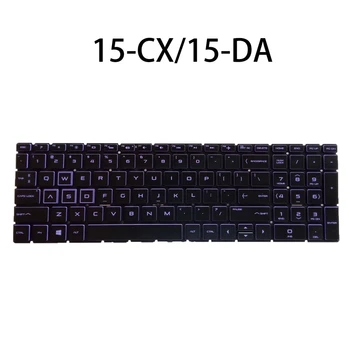 Клавиатура с подсветкой на американском и английском языках для ноутбука HP Pavilion GAMING 15-CX TPN-C133 15-DK 15T-DK TPN-C141 15-EC TPN-Q229