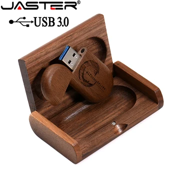 JASTER USB 3.0 Креативная Высокоскоростная деревянная Коробка (бесплатный логотип) + USB-флешка 8GB 16GB 32GB 64GB 128GB подарочная флешка pen drive