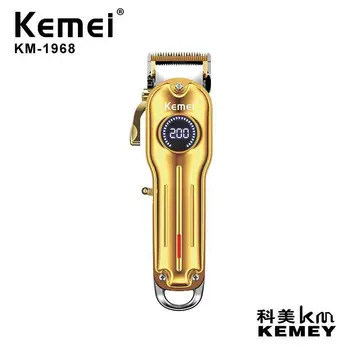 Kemei KM-1968 Электрическая машинка для стрижки волос, Профессиональная Перезаряжаемая мужская машинка для стрижки волос, Электробритва, станок для резки, мужской Триммер