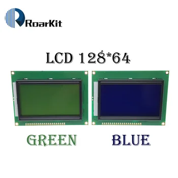 128 * 64 ТОЧЕК Желто-зеленый ЖК-модуль 5 В синий экран 12864 ЖК-дисплей с подсветкой ST7920 Параллельный порт для arduino raspberry pi