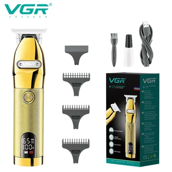 VGR Триммер для волос Профессиональная Машинка Для Стрижки Волос Электрическая Машинка Для Стрижки Волос Перезаряжаемый Светодиодный Дисплей Baber Trimmer для Мужчин V-275