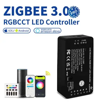 Кнопка Сброса Zigbee 3.0 Smart LED Strip Controller RGBCCT Работает С приложением Tuya SmartThings Alexa RF Remote Control