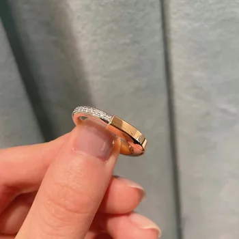 Новое женское кольцо из Стерлингового Серебра 925 Пробы, Классическое кольцо с Замком 
