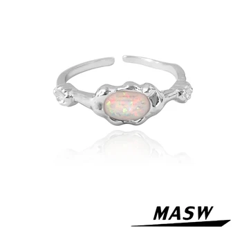 MASW Оригинальный Дизайн, красочные кольца из смолы, Популярные ювелирные изделия, Высококачественные медные круглые открытые Регулируемые кольца для женщин, подарок