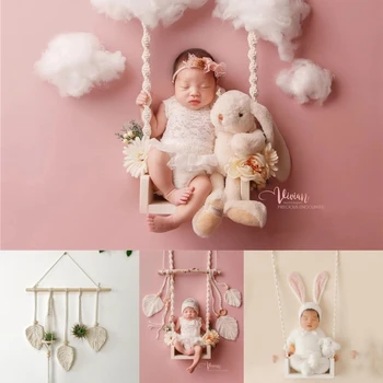 Реквизит для фотосъемки новорожденных в стиле Бохо, декорации, качели, облака, Банни, Фотосессия, Студийная съемка, реквизит для фотосессии