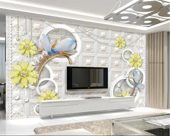 Обои на заказ Beibehang орхидеи кожаная сумка ювелирные изделия ТВ фон фреска гостиная украшение спальни фреска 3D обои