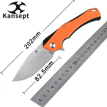 Kansept Mini Hellx T2008A5 Карманный Складной Нож С Полированным Лезвием D2 Оранжевого Цвета G10 Ручка Складной Походный Охотничий Нож EDC