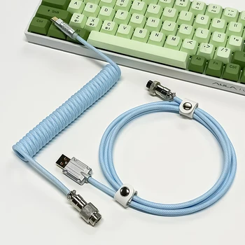 Спиральный Авиаторский провод 2 в 1 Type-C к USB-кабелю для Механической клавиатуры, Авиационный Разъем, Спиральный Шнур, Аксессуар для игровой клавиатуры