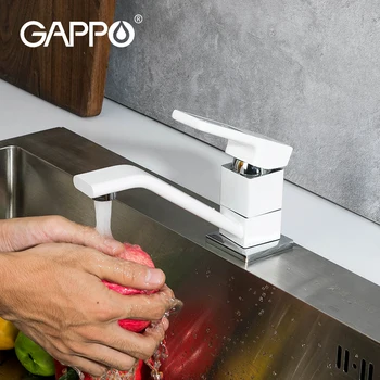 Gappo Белые кухонные смесители поворотный кухонный водопроводный кран гибкий смеситель для кухонной раковины водопроводные краны смеситель на бортике G4517-8