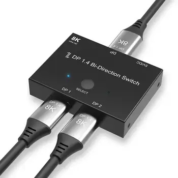 Коммутатор HDMI-совместимый 2.1 2 В 1 Выходе Со Сверхскоростным переключателем 48 Гбит/с 8K @ 60Hz 4K @ 120Hz с кнопкой переключения Для HDTV-проектора