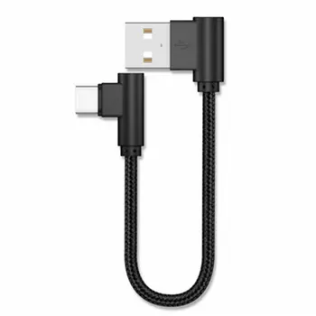 20 см От USB до Type C Короткий кабель для быстрой зарядки 2.4a, колено 90 градусов, USB C, кабель для передачи данных Micro USB для всех смартфонов, прямая поставка