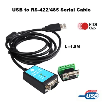 1,8 М USB к RS422/485 Последовательный кабель DB9 9-контактный COM-порт FTDI Чип Промышленного класса RS485 RS422 Коммуникационный конвертер