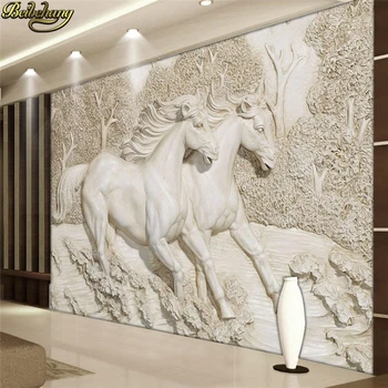 beibehang papel de parede 3d Рельефная лошадь Фотообои Обои Гостиная Спальня Пейзаж Обои домашний декор 3D Живопись