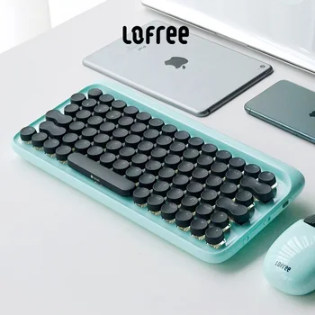 Lofree 79key Blue Беспроводная Bluetooth Механическая клавиатура с подсветкой, мышь, Набор калькуляторов, Пишущая машинка, аксессуары для ПК, геймеров для ноутбуков