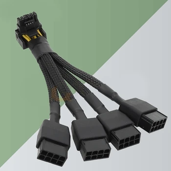 4x8pin PCIe-16-контактный соединительный кабель 12VHPWR с 90-градусным изгибом, применимый к графическому процессору RTX4090 RTX4080 15 см/5,9 дюйма
