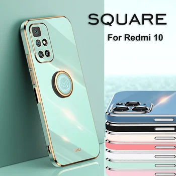 Новый чехол Redmi 10 redmi10 note 10 s 10s pro 5g Case 6D С Покрытием Из Мягкого Твердого ТПУ с Кольцевой подставкой Для Xiaomi Redmi 10 redmi10 note 10s