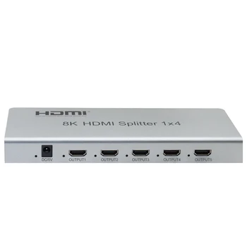 HDMI 2.1 Ultra HD 1x4 HDMI Разветвитель 1 Вход 4 Выхода HDMI Разветвитель 8K @ 60Hz Поддержка IR EDID 3D HDR