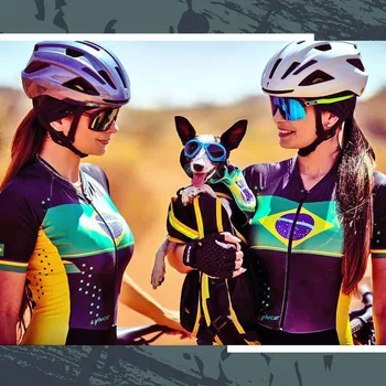 Бразильский Женский Комбинезон из джерси для велоспорта с коротким рукавом Macaquinho Ciclismo Feminino Triathlon Skinsuit Снаряжение для езды на велосипеде на открытом воздухе