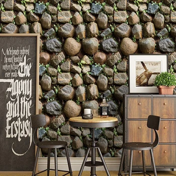 ПВХ обои, 3D каменное покрытие стен, Ресторан, кафе, гостиная, Домашний декор, креативные самоклеящиеся водонепроницаемые наклейки на стену, рулон