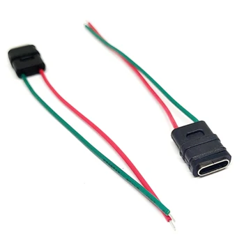 100шт Разъем USB 3.1 Type-C 8Pin 2 Сварочных провода, Водонепроницаемая розетка, Резиновое кольцо, Порт для быстрой зарядки с высоким током