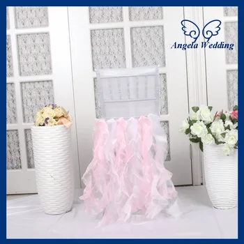 CH005L Популярная дешевая пляжная свадебная волнистая ива с оборками, ярко-розовый и белый чехол для стула