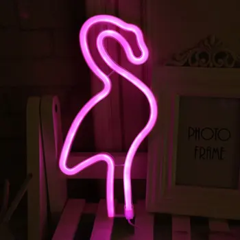 Фламинго Светодиодная Неоновая Вывеска 29x14 см Розовый Свет Водонепроницаемый USB Аккумулятор С Двойным Питанием Настенный Декор Для Вечеринки Неоновая Лампа Светодиодные Фонари Оптом