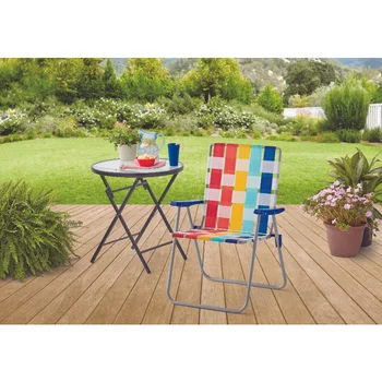 Опоры, стальная рама с высокой спинкой, стул с сетчатым ремнем, многоцветный-2 комплекта уличный стул, садовый стул, садовая мебель