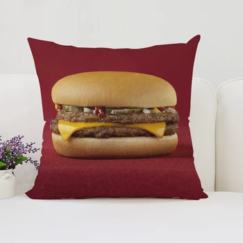 наволочка 45x45 см M-McDonald's с двусторонним принтом, чехол для диванной подушки, наволочка для украшения автомобиля, короткая плюшевая наволочка для кровати