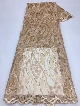 Нигерийская Сетчатая ткань с вышивкой 2023, Высококачественная тюлевая Французская Кружевная ткань С блестками, ткань для свадебного шитья платьев