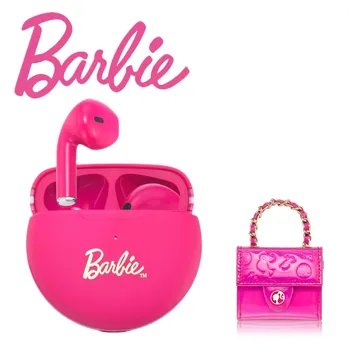 Оригинальная Беспроводная Bluetooth-гарнитура Barbie Kawaii Портативные Мини-наушники Macaron для девочек, Сумочка, Аксессуары для телефонов, Подарки, игрушки