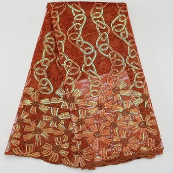 Новое Поступление, Африканская Кружевная ткань с блестками и Камнями, 2023, Нигерийская Высококачественная Сетчатая ткань с вышивкой Для женщин, Материал для вечернего платья