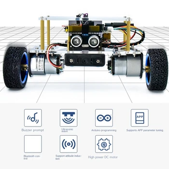 Программирование Умного робота Bluetooth Автомобильный Умный робот Комплект Запасных Частей Электронный сборочный комплект Пульт дистанционного управления DIY Обучающий комплект