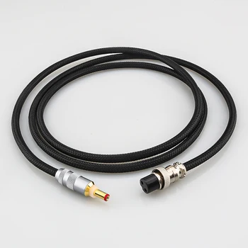Audiocrast HI-End GX16-2 Pin до 5,5 *2,1 мм 2,5 мм Чистый серебристый кабель постоянного тока Кабель Фоно-усилителя Линейный кабель питания переменного/постоянного тока