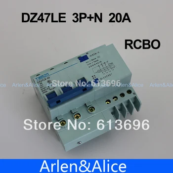 Автоматический выключатель остаточного тока DZ47LE 3P + N 20A 400V ~ 50HZ/60HZ с защитой от перегрузки по току и утечки RCBO