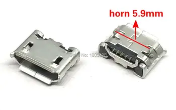 10шт micro USB 5pin разъем Ox horn 5,9 мм Четыре ножки пластинчатая розетка короткий штыревой игольчатый разъем Mini USB разъем Ox horn usb