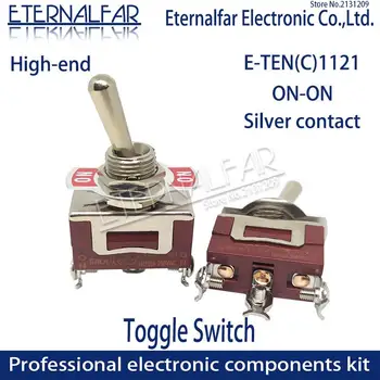 Высококачественный E-TEN1121 Серебристый контакт SPDT 12 Мм 15A 250 В переменного тока ВКЛ.-ВКЛ. 3Pin Сброс Кулисного Переключателя Скользящий Переключатель Водонепроницаемый