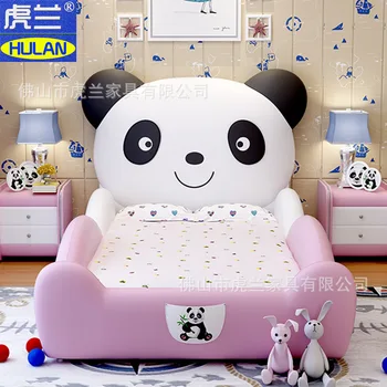 Детская мебель односпальная кровать для мальчика 1,2 метра 1,35 м двуспальная кровать 1,5 метра 1,8 мягкая кожаная кровать
