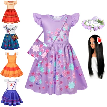 Детский костюм Мирабель для девочек, семейное платье Мадригал для Пепы/Долорес/Изабеллы, наряд для косплея на день рождения