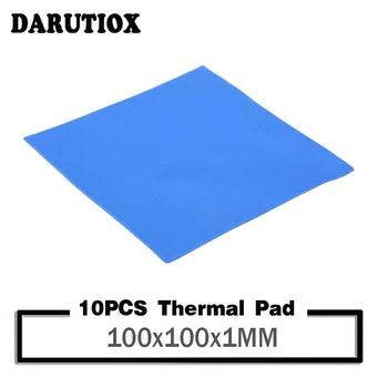 10шт Darutiox100x100x1 мм Тепловая прокладка GPU CPU Радиатор Охлаждения Проводящая Силиконовая прокладка 100 мм * 100 мм * 1 мм