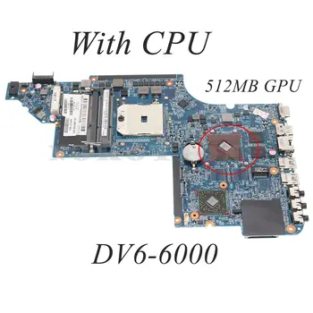 Для HP Pavilion DV6 DV6-6000 Материнская плата ноутбука с разъемом FS1 DDR3 с процессором + 512 Мб GPU 650850-001 665280-001 55.4RI01.191G