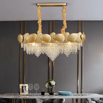 Золотая хрустальная люстра неправильной формы, прямоугольная светодиодная лампа для ресторана, роскошная гостиная, гостиничная инженерная декоративная лампа