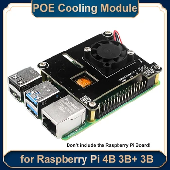 Raspberry Pi 4 Power Over Ethernet POE ШЛЯПА с Охлаждающим Вентилятором Модуль вентилятора DC 5V 2.4A Плата расширения для Raspberry Pi 4B 3B + 3B