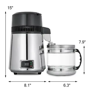 Дистиллятор для воды Объемом 4 л, Кухонный Очиститель Столешницы Премиум-класса с регулируемой температурой, Фильтр для воды