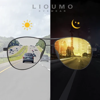 LIOUMO Авиационные Солнцезащитные очки Для Мужчин И Женщин, Модные Поляризованные Очки Для Вождения, Фотохромные Очки с Антибликовым Покрытием, lentes de sol hombre