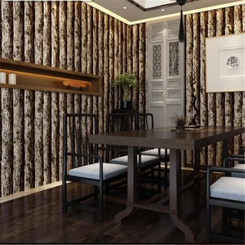 обои из искусственного дерева beibehang, 3D ретро ностальгия, бревна из массива дерева, имитация деревянного рисунка, обои для китайского ресторана
