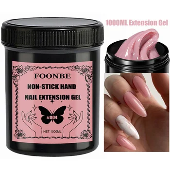 1000 МЛ Акриловый Твердый Гель Для Наращивания ногтей Желеобразный Розовый Прозрачный Формирующий УФ-Гель-Лак Для Дизайна Ногтей Кристалл Антипригарный Ручной