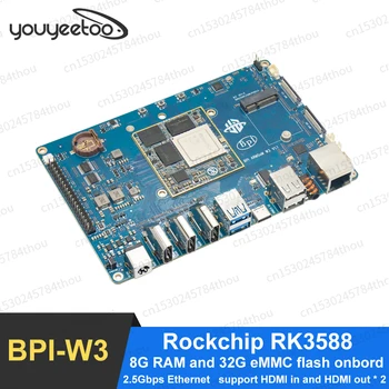Banana Pi BPI-W3 Rockchip RK3588 HDMI в восьмиядерном процессоре 8G RAM 32G eMMC flash на борту 2,5 Гбит/с Ethernet Одноплатный компьютер