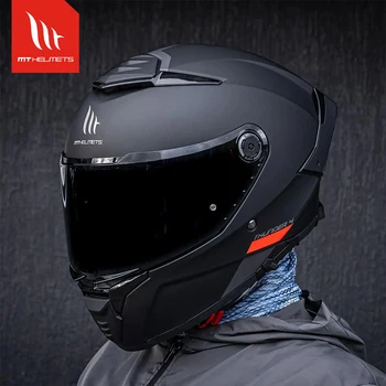 Шлемы MT Thunder 4 SV, матовый черный мотоциклетный шлем, полный шлем с двойными линзами, Capacete De Moto, качество, одобренное ECE DOT