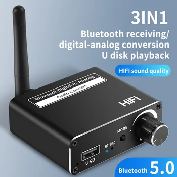 Bluetooth-приемник D18 5,0 -цифроаналоговый аудиопреобразователь, воспроизведение с U-диска, адаптер AUX