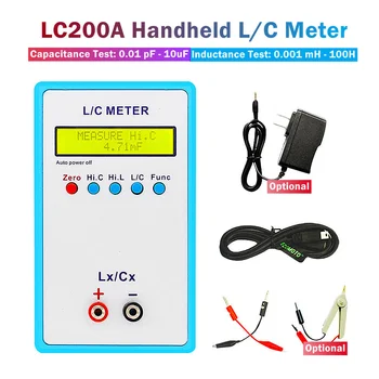 Ручной измеритель индуктивности LC200A, цифровой Мостовой измеритель емкости с подсветкой LCR, ЖК-дисплей, тестер индуктивности и емкости